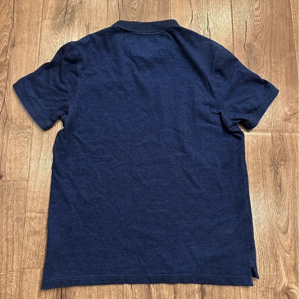 Banana Republic Polo Shirt Organic Cotton Pique Golf Short Sleeved L Royal Blue